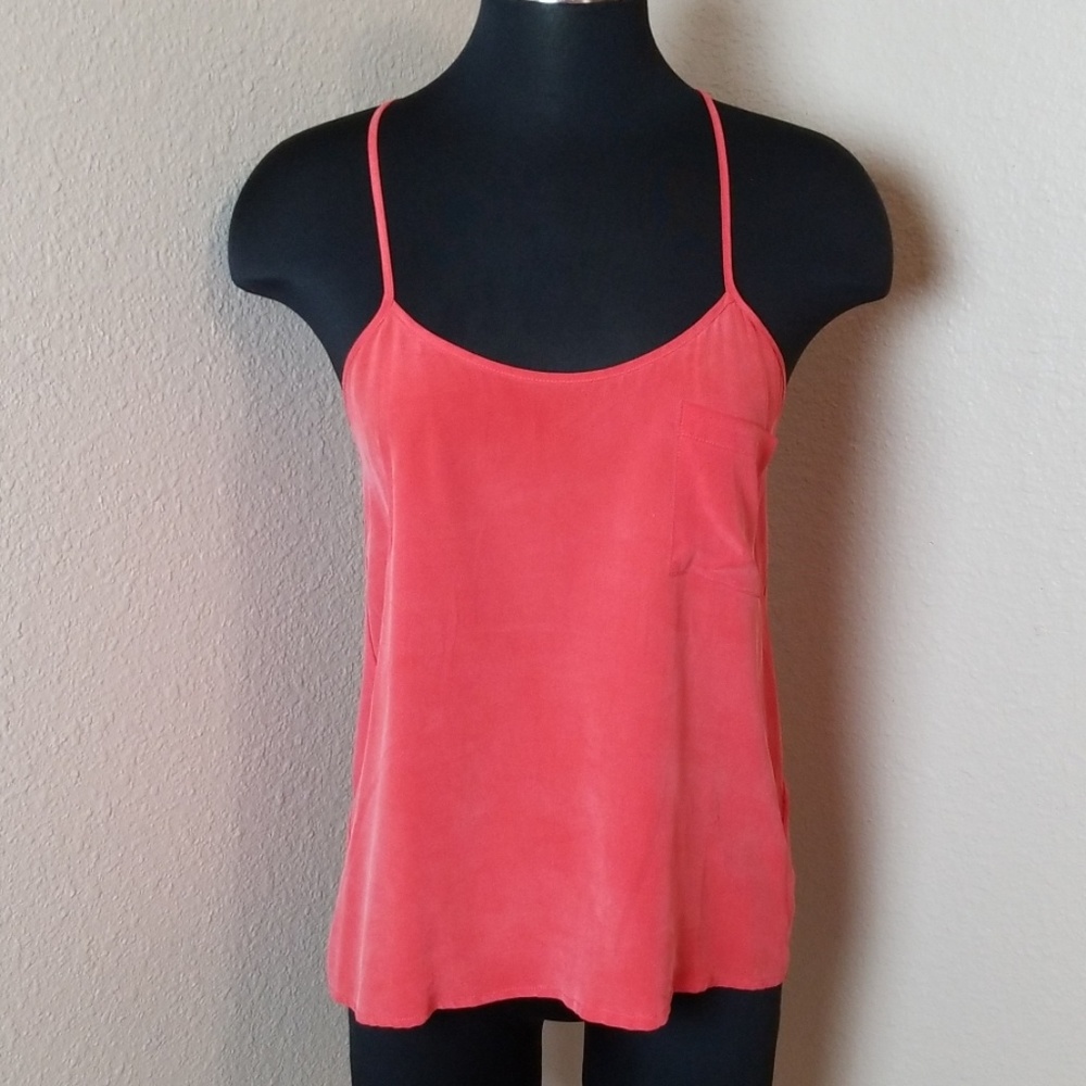 Joie 100% Silk Racerback Tank Orange